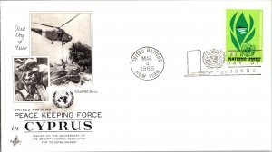 United Nations, Worldwide First Day Cover, New York, Helicopters, Cyprus