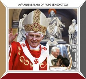 Sierra Leone - 2017 Pope Benedict XVI - Stamp Souvenir Sheet SRL17809b