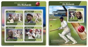 Z08 IMPERF MLD17505ab MALDIVES 2017 Viv Richards MNH ** Postfrisch Set