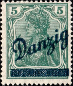 DANZIG - 1920 - Mi.21 5pf green - Mint (Hinged)*