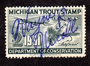 Michigan State Revenue, Trout stamp # MIT14 used Lot 230717