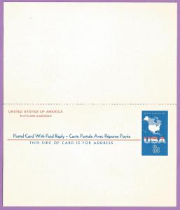 US #UY20 8c + 8c USA and Map