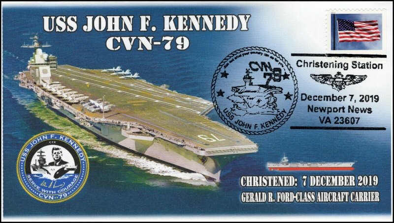 19-348, 2019, USS John F Kennedy, Pictorial Postmark, Event, CVN-79, Newport New