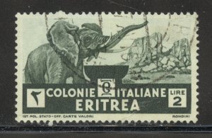 Eritrea Scott 165 Used H - 1934 African Elephant - SCV $3.25