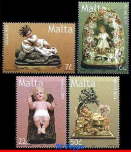 1186-89 MALTA 2004 CHRISTMAS, RELIGION, EFFIGIES, MI# 1367-1370, SET MNH