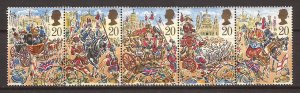 1989 Great Britain -Sc 1293a - used VF - Strip of 5 - Lord Mayor's Show