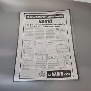 Lighthouse Vario 5SV Stock Stamp Pages 5 Rows Professional Pack 25 Black 2 Sides