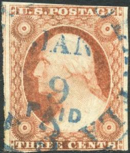 #11 VF USED WITH PAID 3 IN CANCEL BLUE BP1927