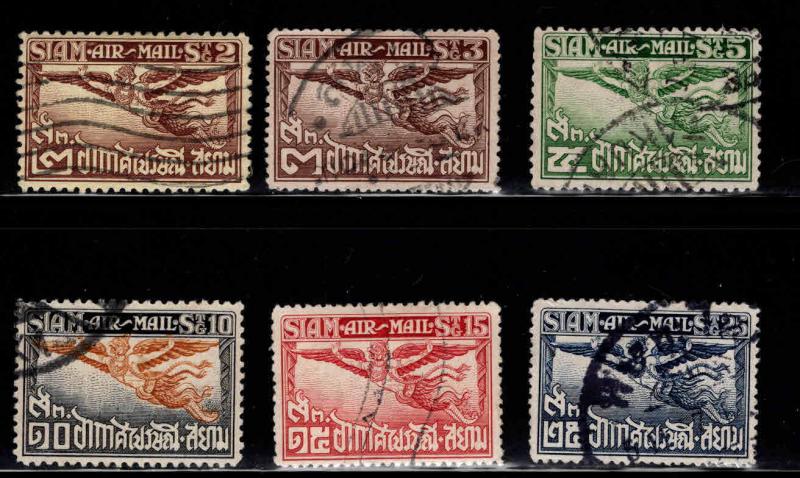 Thailand  Scott C1-C6 Used 1925 Garuda Airmail stamps