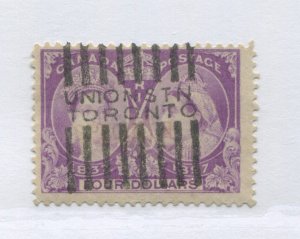 Canada 1897 Jubilee $4 used with a choice Union Station roller cancel