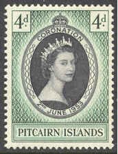 Pitcairn Is # 19 QE II Coronation 1953  (1) Unused VLH