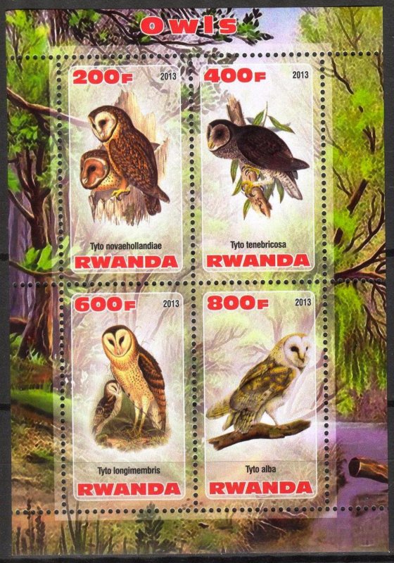 Rwanda 2013 Birds (3) Owls MNH Cinderella !