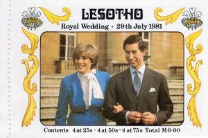 Lesotho 1981 Sc# 335a-7c  Diana Wedding -Flowers-Horses Booklet MNH