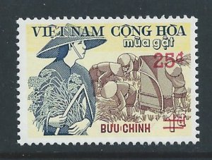 Viet Nam South #496 NH Rice harvest Issue Surcharged 25pi...