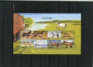 CENTRAL AFRICAN REPUBLIC 1999 FAUNA/HORSES SHEET OF 8 STAMPS MNH