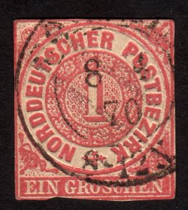 1868, North German Confederation 1Gr, Used, Sc 4