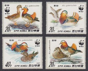 Birds WWF Mandarin Duck 4v 1987 MNH SC#2679-2682 SG#N2715-2718 MI#2865-2868