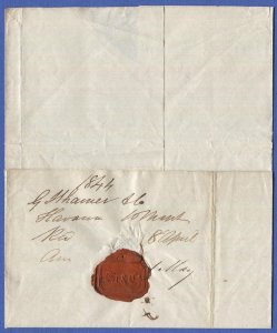 CUBA  1844 lettersheet British P.O. HAVANA to London, 4sh 6d postage due