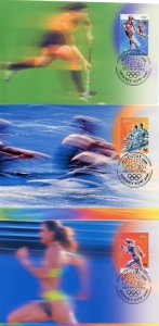 AUSTRALIA 2000 SYDNEY OLYMPIC GAMES 9 MAXIMUM CARDS FIRST DAY CANCELED 