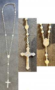 ANTIGUO ROSARIO PLATA 37cm