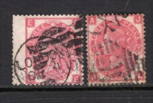 GB 1867 QV 3p Plates 5 + 7 Fine Used #49 CV$158