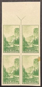 Scott#: 756 - National Parks: Yosemite, El Capitan 1¢ block of 4 MNGAI - Lot 27