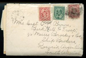 ?RARE 5c rate Edward 1906 cover to ARGENTINA w/Rosario receiver Canada