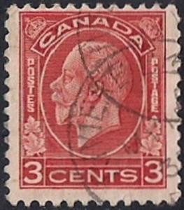 Canada #197 3 cent King George 5 Stamp used AVG