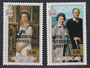 Niue # 546-547, Queen Elizabeth II 40th Wedding Anniversary, Mint NH, 1/2 Cat.