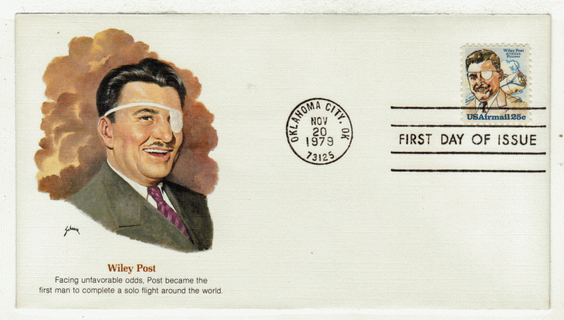 USA First Day Cover Air Mail # C  95 - Wiley Post - Fleetwood