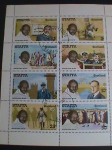 ​STAFFA-SCOTLAND 1979 MAHATMA GANDHI PRESIDENT OF INDIA CTO SHEET VERY FINE