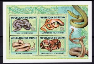 Guinea 2001 Mi.#3354A/3357A SNAKES Sheetlet (4) Perforated MNH