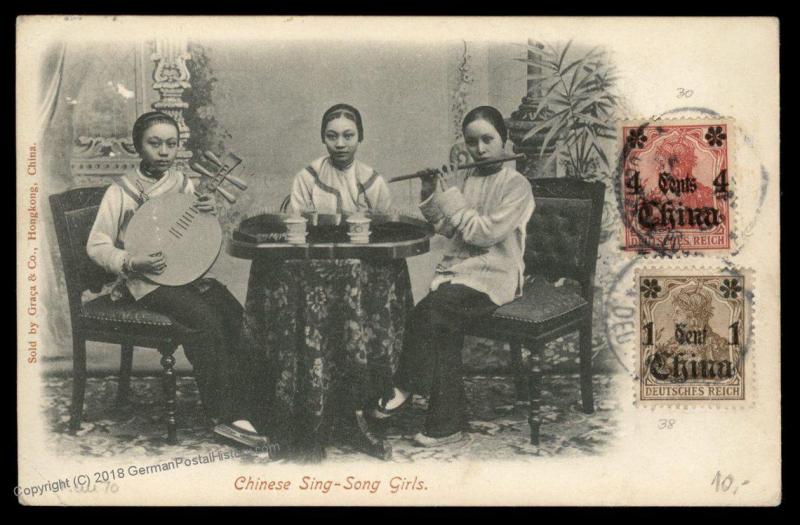 Germany 1911 China CANTON Cover Chinese Girl Band Friderica Denmark 89219