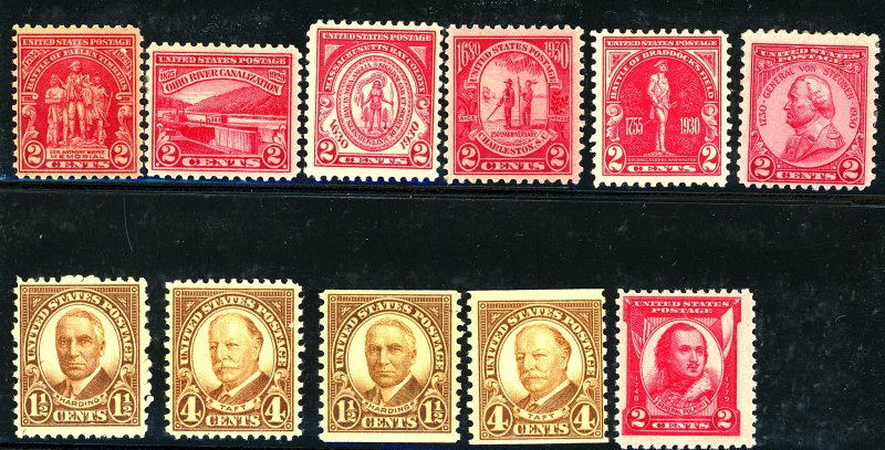 U.S. #680-90  MINT OG NH/HR