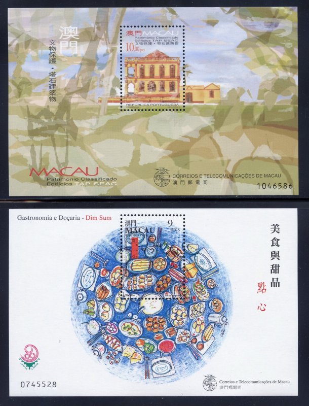 Macao 16 MNH Different  S/S's from 1999-2000,  968//1027  SCV $45.75.
