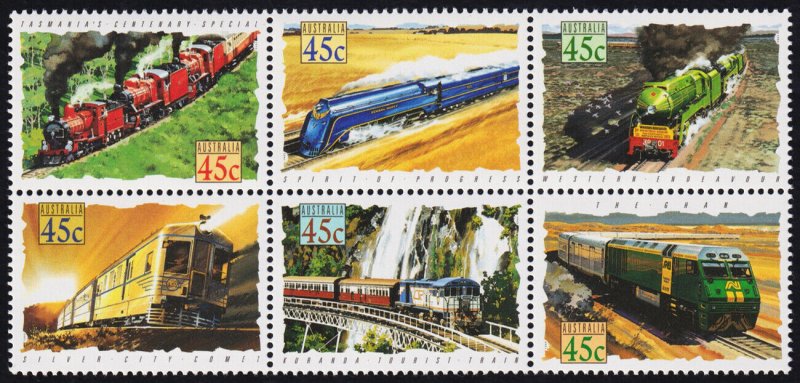 Australia Scott 1329a Block of 6 (1993) Mint NH VF Complete Set M