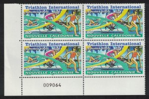 New Caledonia Intl Triathlon Corner Block of 4 Control 2005 MNH SG#1343 MI#1357