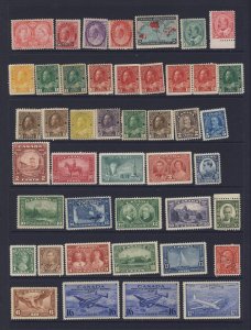 44x Canada Mint No Gum Stamps From Victoria to Airmail Guide Value = $200.00+