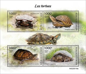 NIGER - 2023 - Tortoises and Turtles - Perf 4v Sheet - Mint Never Hinged