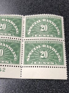 US QE3 Special Handling Plate Block Of 6 Extra Fine Mint Never Hinged