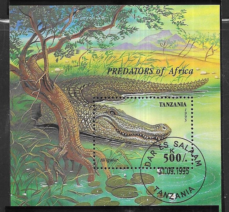 Tanzania  #1429   Predators of Africa Souvenir Sheet   (U) CV$5.00