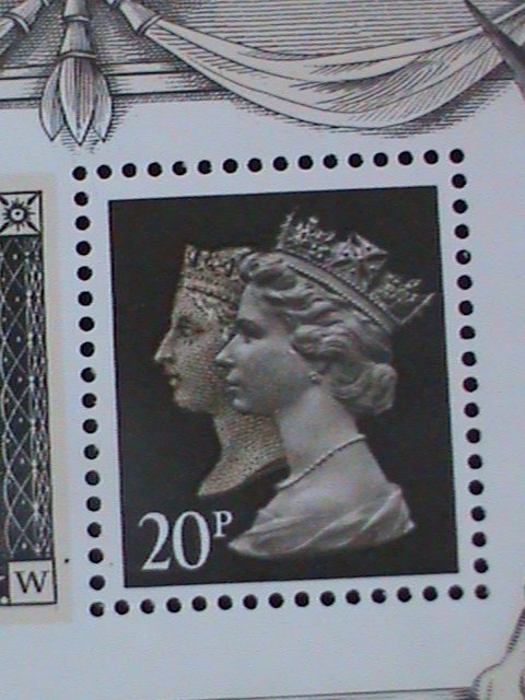 GREAT BRITAIN -BLACK PENNY ON STAMP ON STAMP S/S -MNH - WE SHIP TO WORLD WIDE