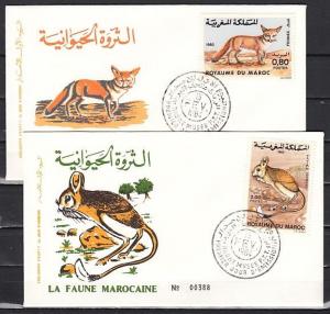 Morocco, Scott cat. 564-565. Desert Fox & Mouse issue. 2 First Day covers. ^