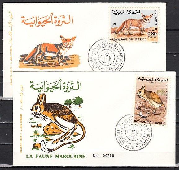 Morocco, Scott cat. 564-565. Desert Fox & Mouse issue. 2 First Day covers. ^