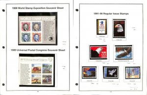 United States Stamp Collection on 12 Mystic Pages, 1976-2001 Sheets Priority(KD)