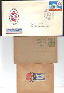 PAKISTAN 1950-70s COLL OF CVR INC PC P CVR TO HOLLYWOOD & FDC OF AM BI-CENTENIAL