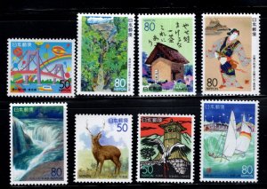 JAPAN  Prefecture  Scott Z143--Z150 MNH** 1994 stamp set