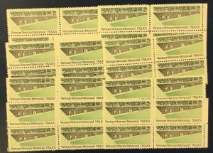 2109    Vietnam Veterans Memorial    100 MNH  20 cent stamps     FV $20    1984