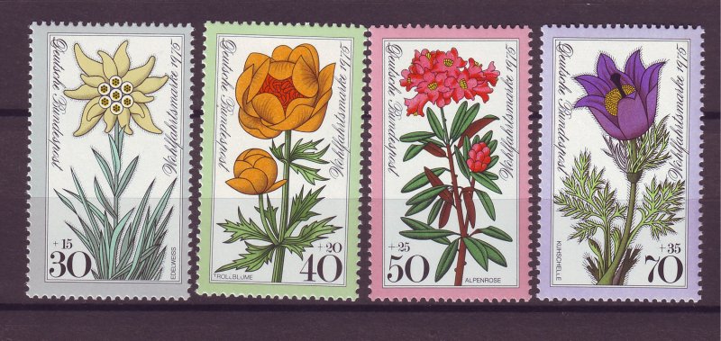 J25194 JLstamps 1975 germany set mnh #b521-4 flowers