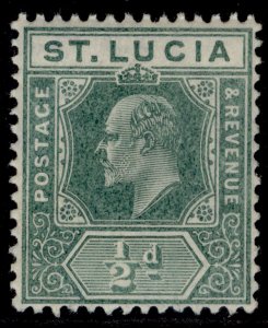 ST. LUCIA GV SG78, ½d deep green, NH MINT.